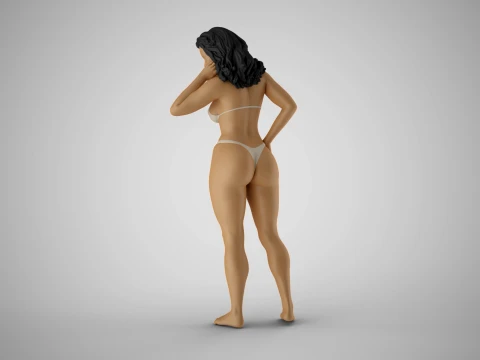 Girl Looking Leaning from Above 3D Print Model