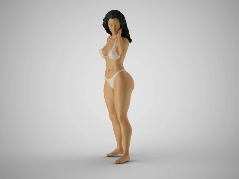 Girl Looking Leaning from Above 3D Print Model