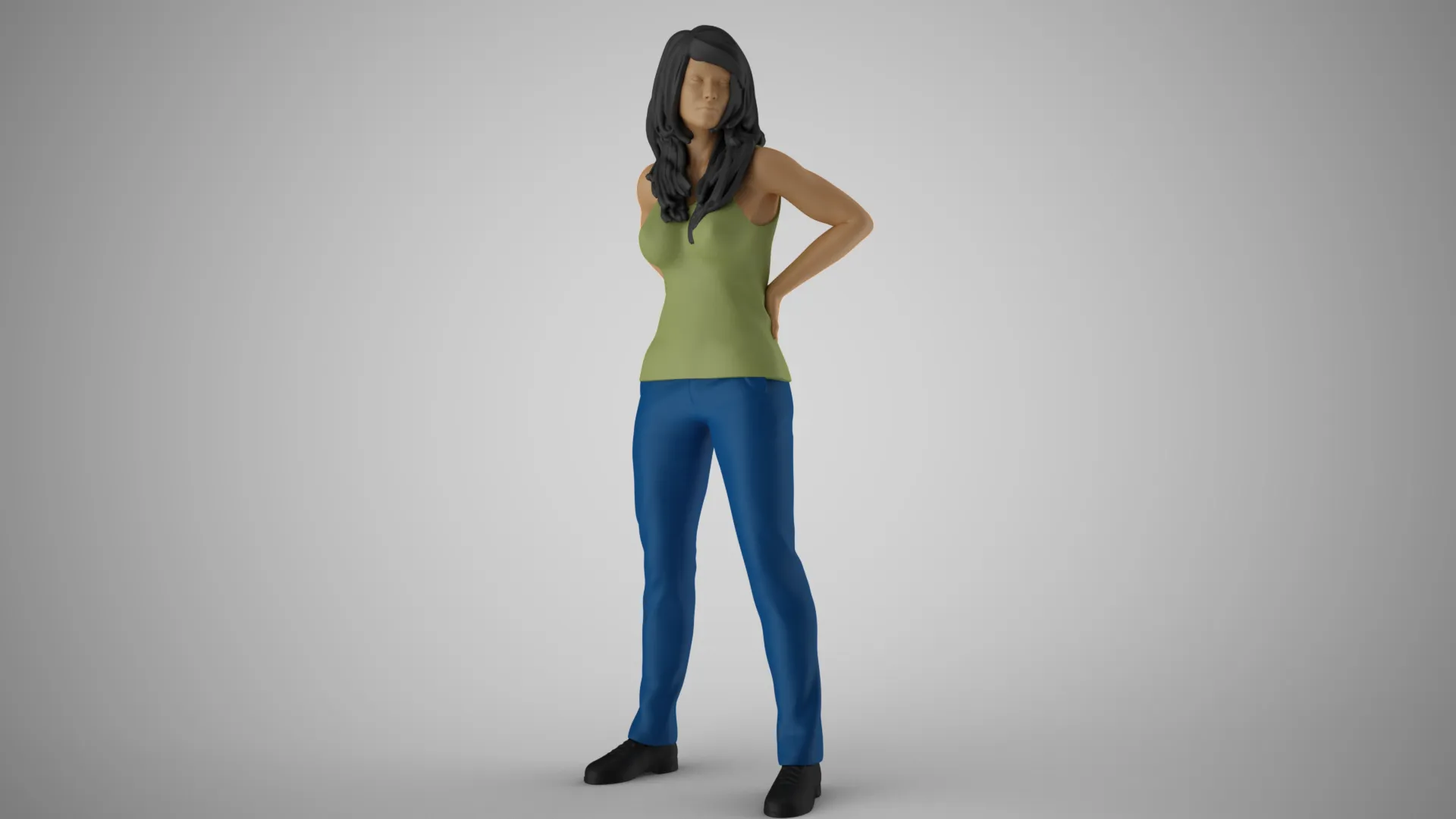 Tired Girl 3D Print Model .c4d .max .obj .3ds .fbx .stl .blend 