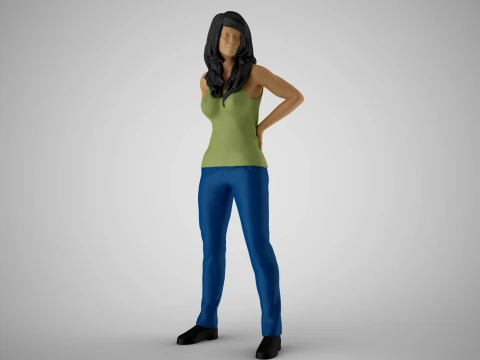 Tired Girl 3D Print Model