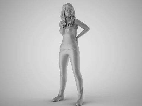 Tired Girl 3D Print Model