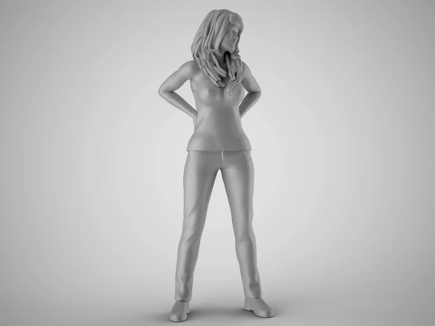 Tired Girl 3D Print Model
