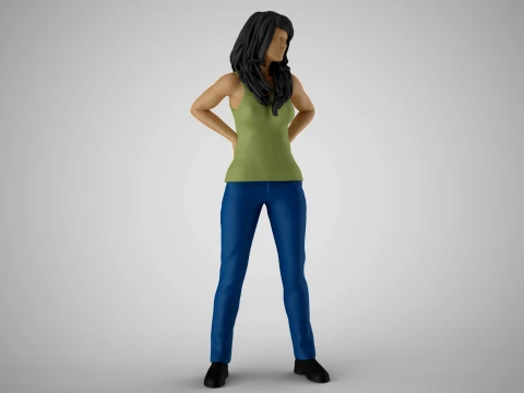 Tired Girl 3D Print Model