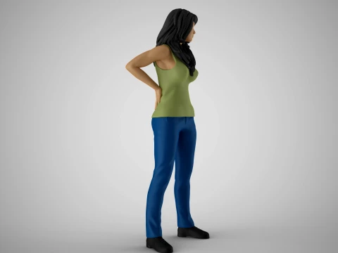 Tired Girl 3D Print Model