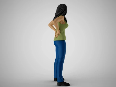 Tired Girl 3D Print Model