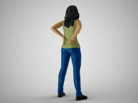 Tired Girl 3D Print Model