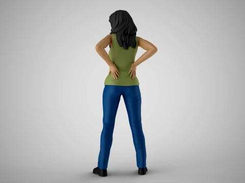 Tired Girl 3D Print Model