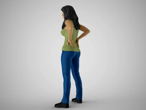 Tired Girl 3D Print Model