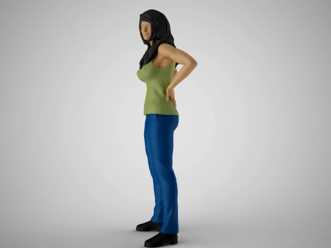 Tired Girl 3D Print Model