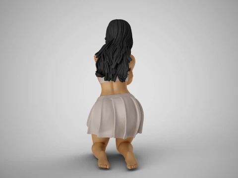 Cold Girl Hugging Herself 3D Print Model