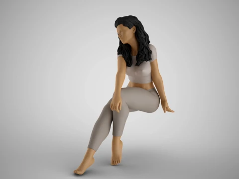 Girl Taking a Short Break 3D Baskı Modeli