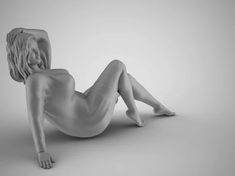 Resting Girl 3D Print Model