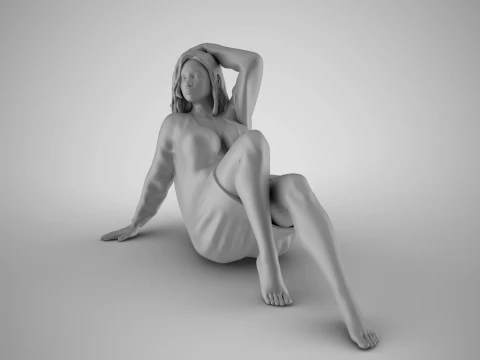 Resting Girl 3D Print Model