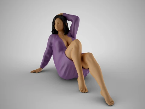 Resting Girl 3D Print Model
