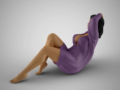 Resting Girl 3D Print Model
