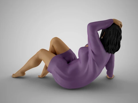 Resting Girl 3D Print Model