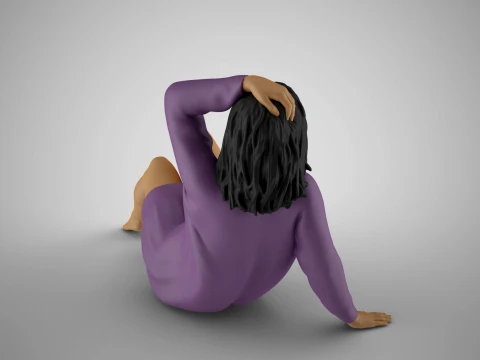 Resting Girl 3D Print Model