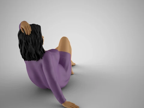 Resting Girl 3D Print Model