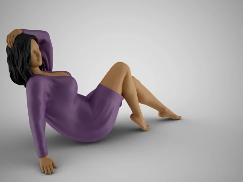 Resting Girl 3D Print Model