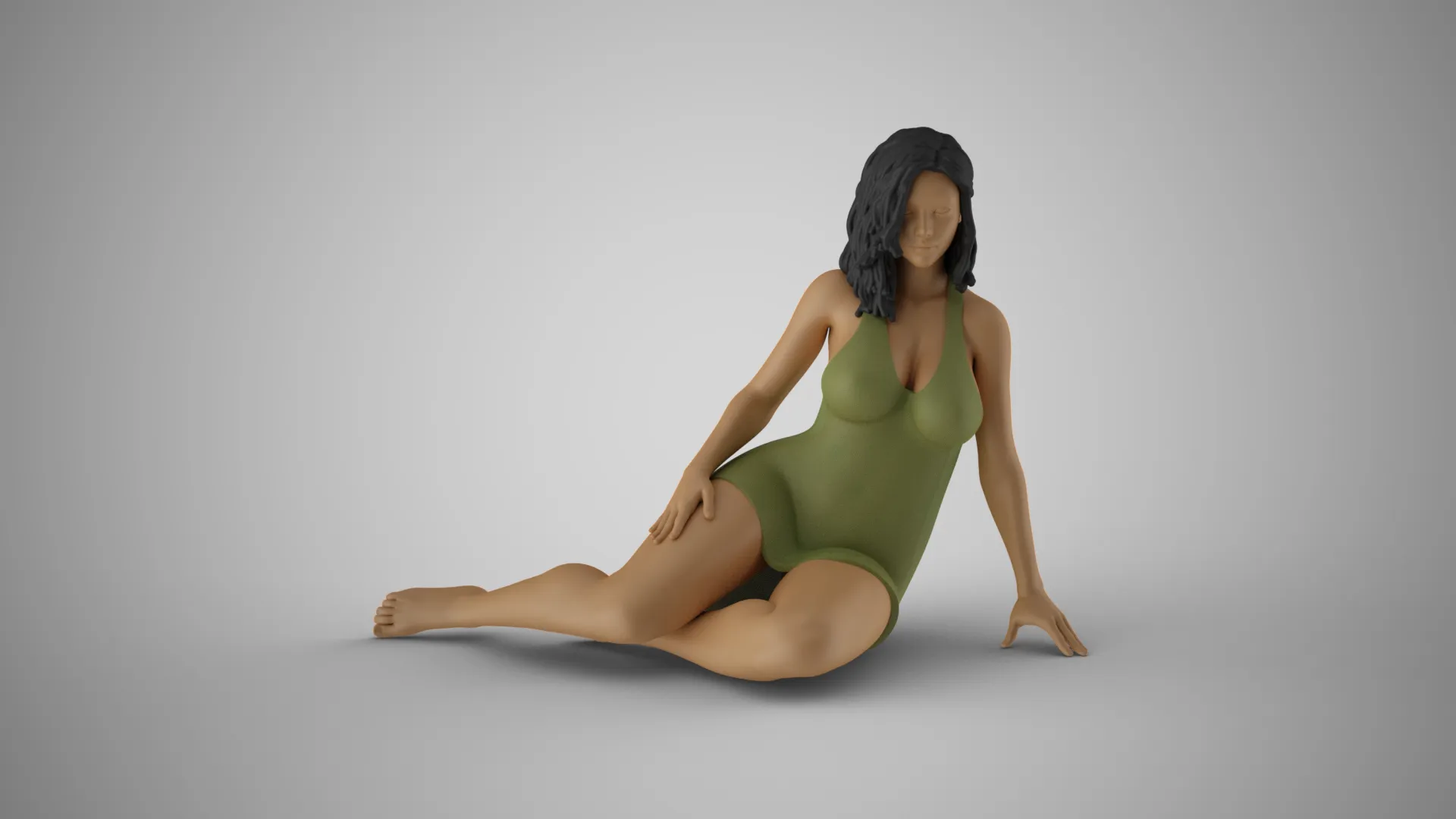 Plain Girl 8 3D Print Model .c4d .max .obj .3ds .fbx .stl .blend