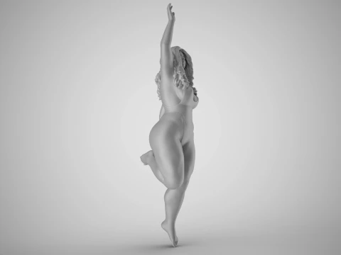Girl Jumping on the Beach 3D Print Model