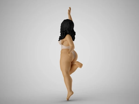 Girl Jumping on the Beach 3D Print Model