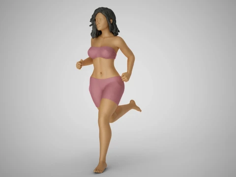 Girl Running on the Beach 3D Принт Модель