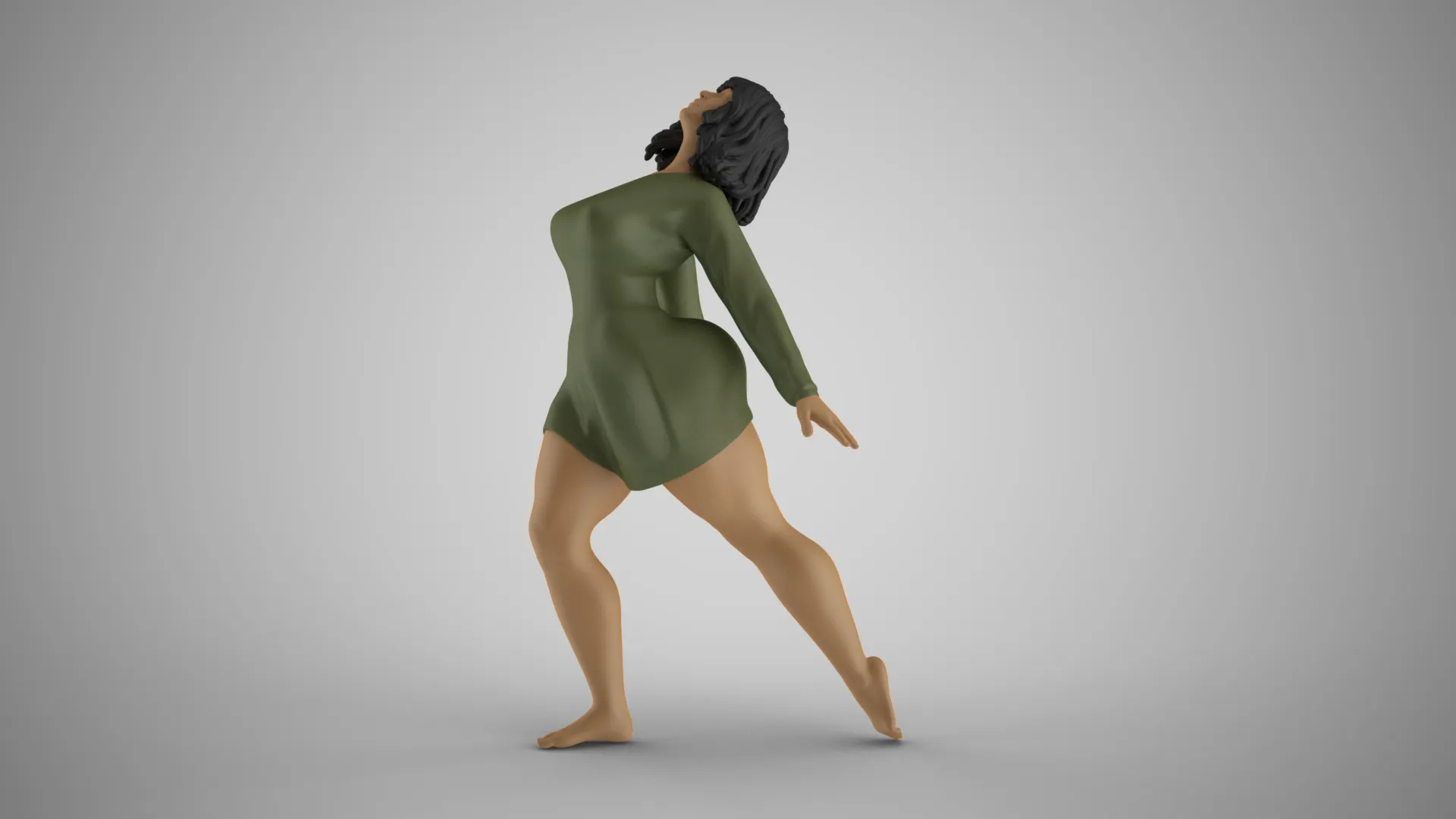 Girl Feeling Free 3D Print Model .c4d .max .obj .3ds .fbx .stl .blend 