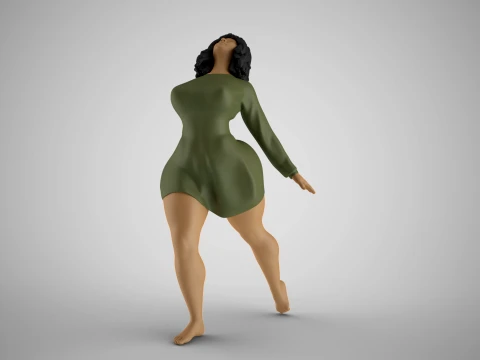 Girl Feeling Free 3D Print Model