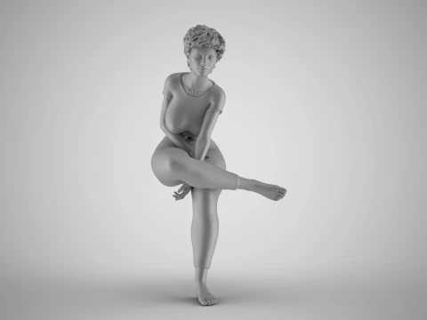 Hands Between Girl Legs 3D Print Model