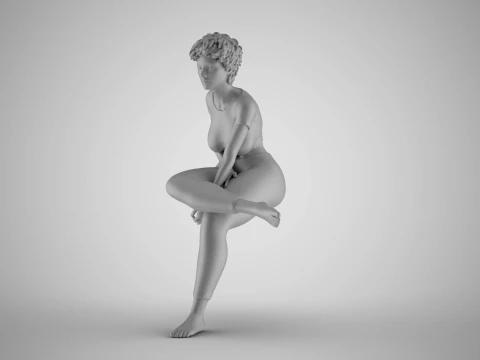 Hands Between Girl Legs 3D Print Model