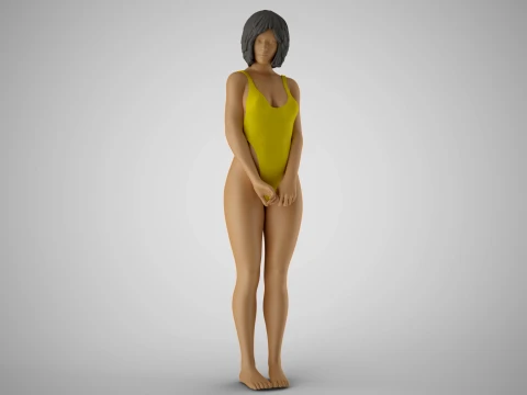 Timid Girl 3Dプリントモデル