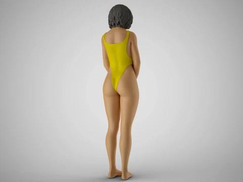 Timid Girl 3D Print Model