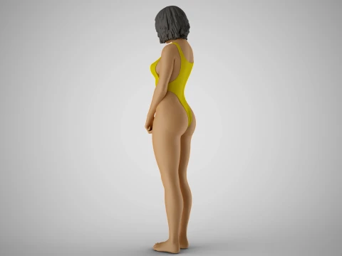 Timid Girl 3D Print Model