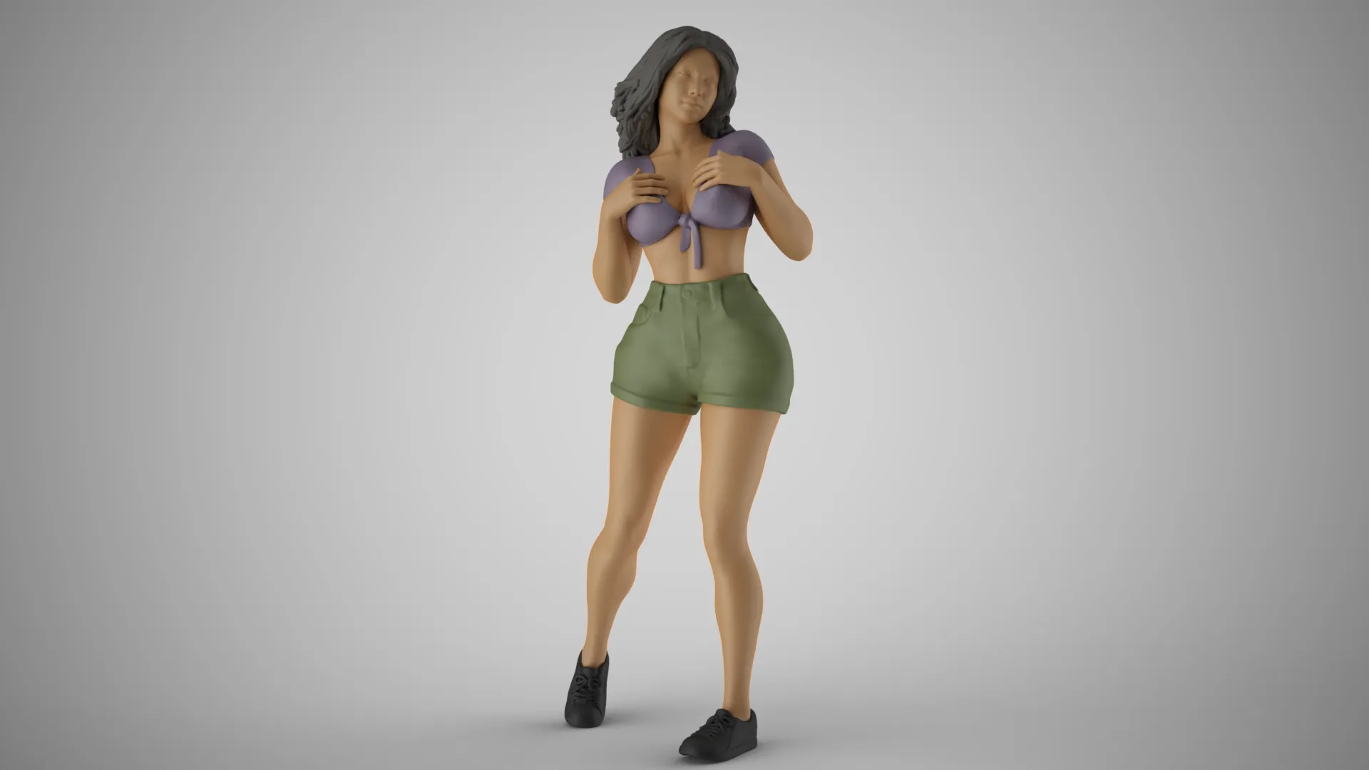 Petulant Young Woman 2 3D Print Model .c4d .max .obj .3ds .fbx .stl .blend 