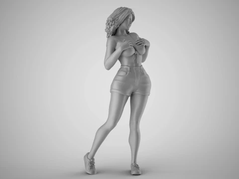 Petulant Young Woman 2 3D Print Model