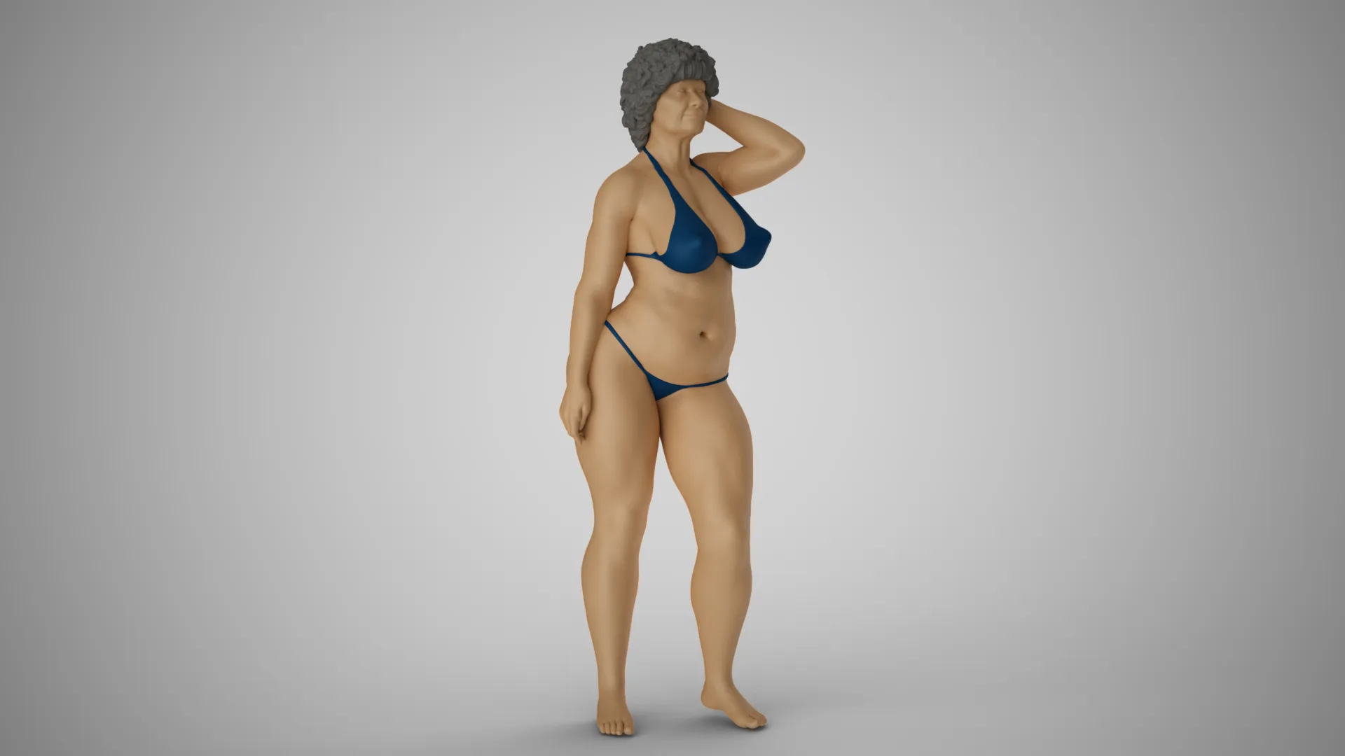 Old Lady 3D Print Model .c4d .max .obj .3ds .fbx .stl .blend 