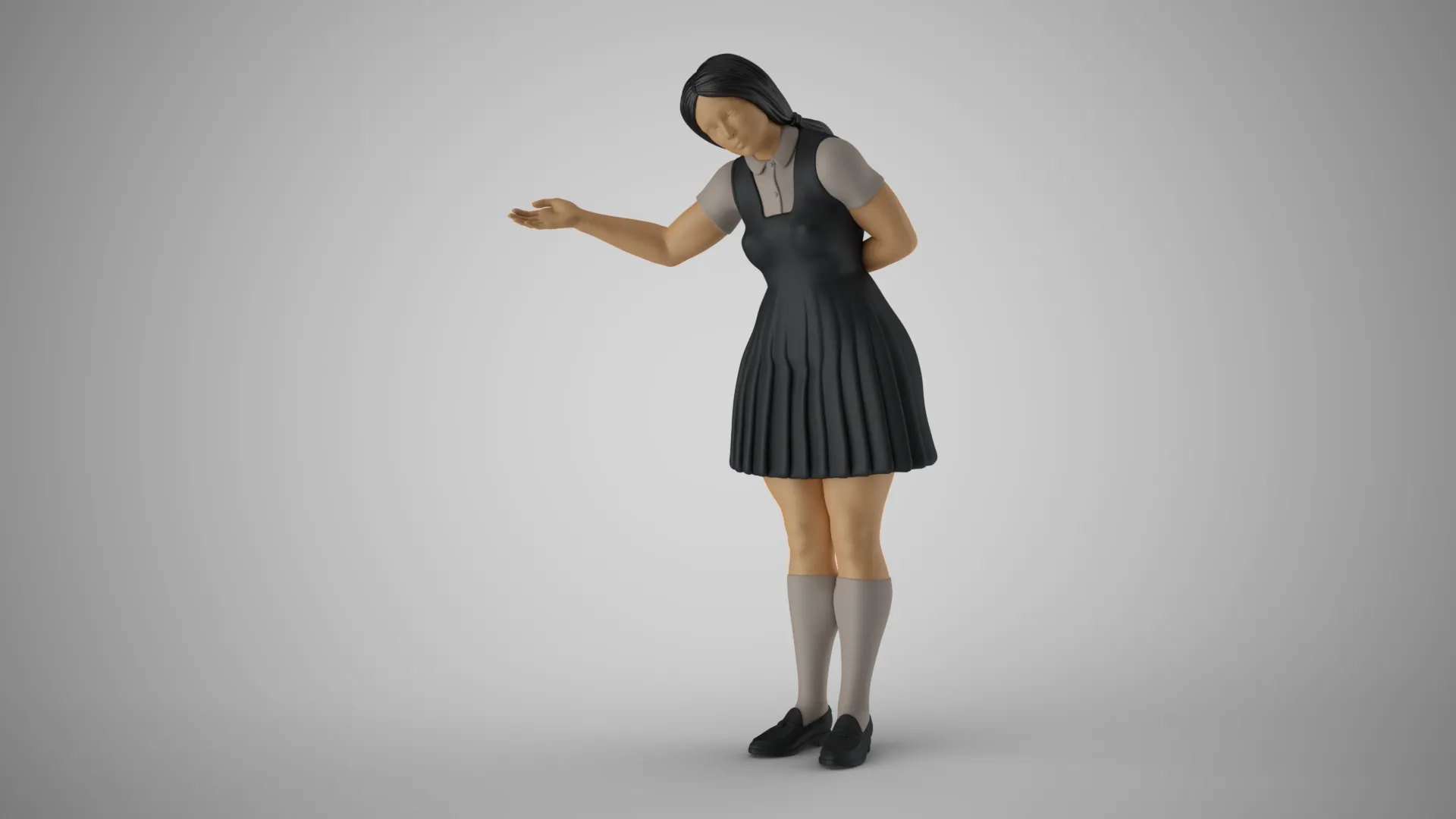 Woman inviting to Enter 3D Print Model .c4d .max .obj .3ds .fbx .stl .blend