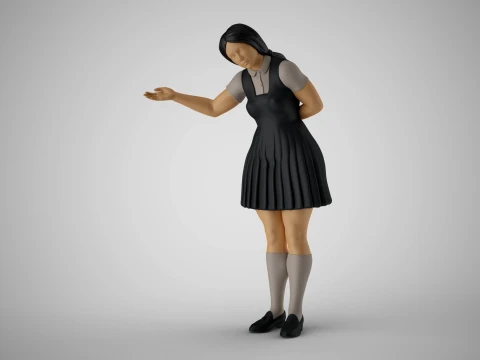 Woman inviting to Enter 3D Print Model