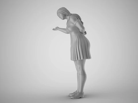 Woman inviting to Enter 3D Print Model