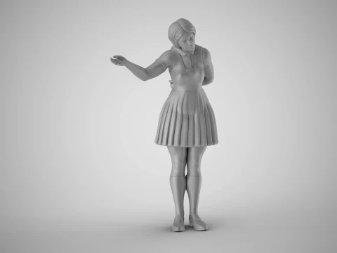Woman inviting to Enter 3D Print Model