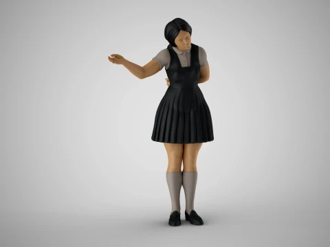 Woman inviting to Enter 3D Print Model