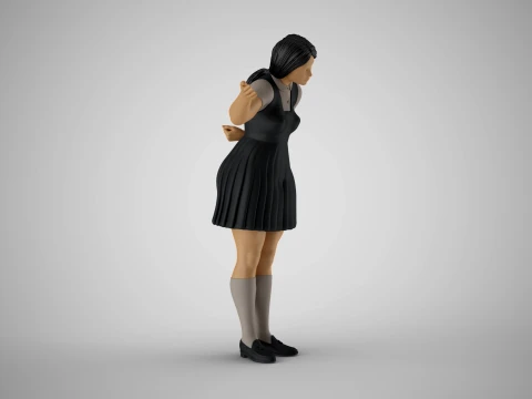 Woman inviting to Enter 3D Print Model