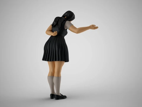 Woman inviting to Enter 3D Print Model