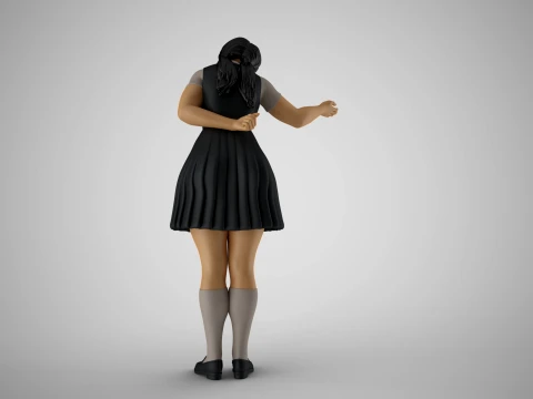 Woman inviting to Enter 3D Print Model