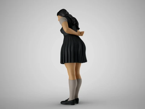 Woman inviting to Enter 3D Print Model