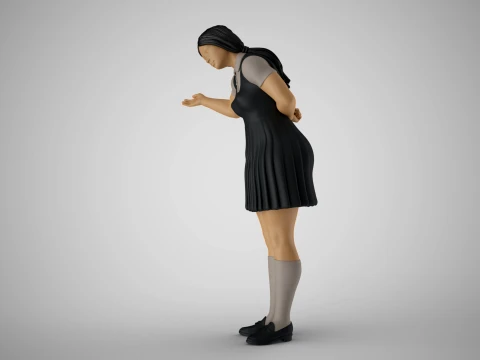 Woman inviting to Enter 3D Print Model