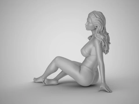 Sunbathing on Lake Pier 2 3D Print Model