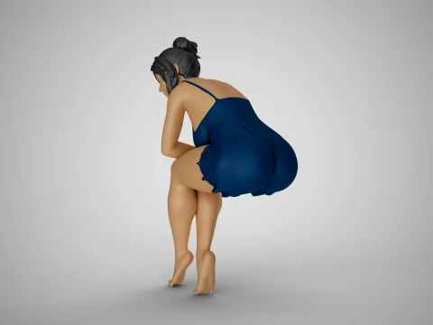 Lonely Beautiful Woman 3D Print Model