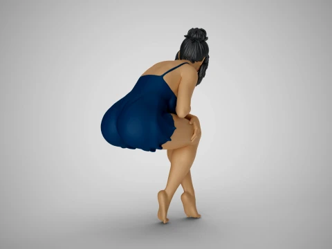 Lonely Beautiful Woman 3D Print Model